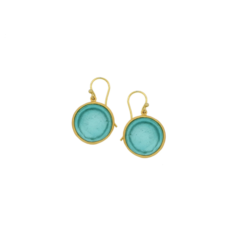 Bubble Dainty Aqua Wire Earrings by Michael Michaud