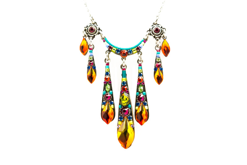 Multi Color Gazelle Waterfall Necklace by Firefly Jewelry