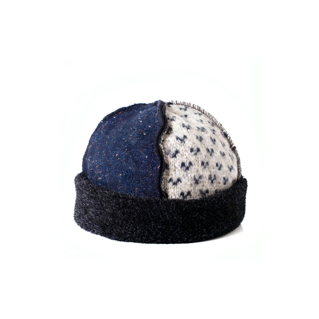 Wool Seamed Hat in Denim