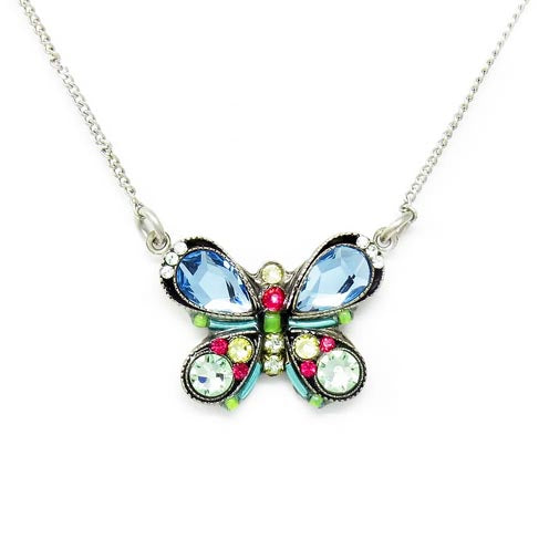 Aquamarine Butterfly Fancy Necklace by Firefly Jewelry