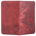 Leather Checkbook Cover - River Garden in Red