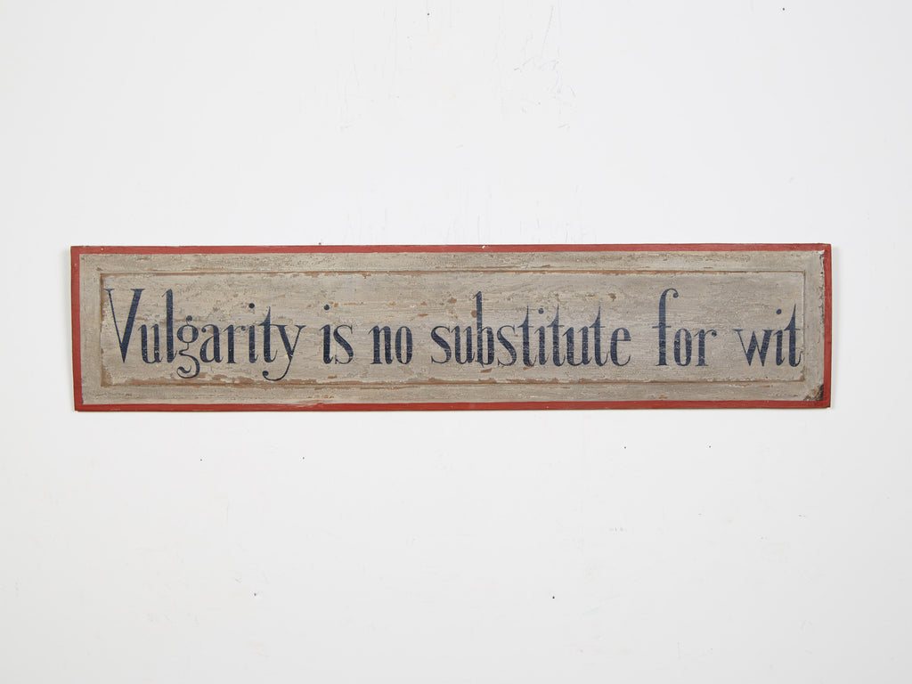 Vulgarity is no Substitute for Wit Americana Art