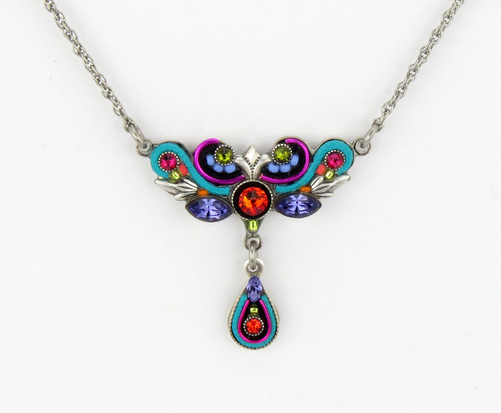 Multi Color Art Nouveau Necklace by Firefly Jewelry