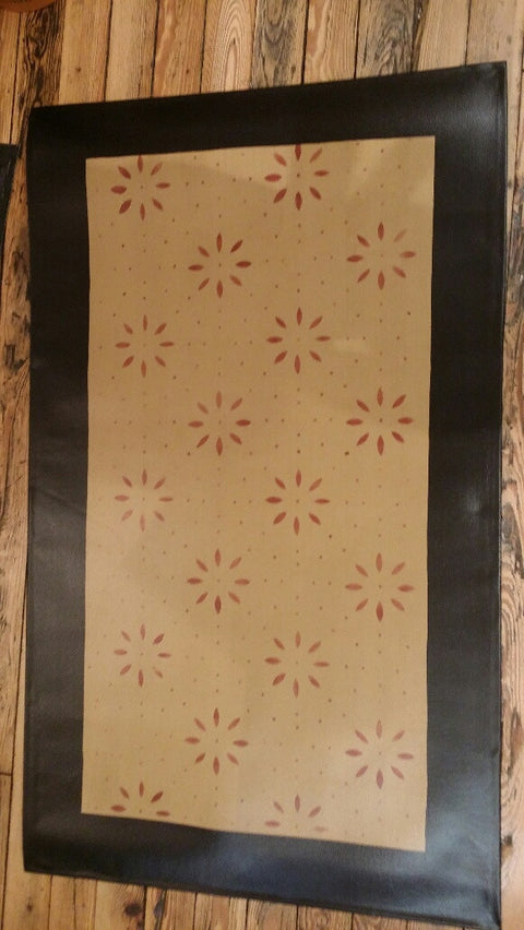 Garrison House Floorcloth with Border in Sage Green - Size 32'' x 52''