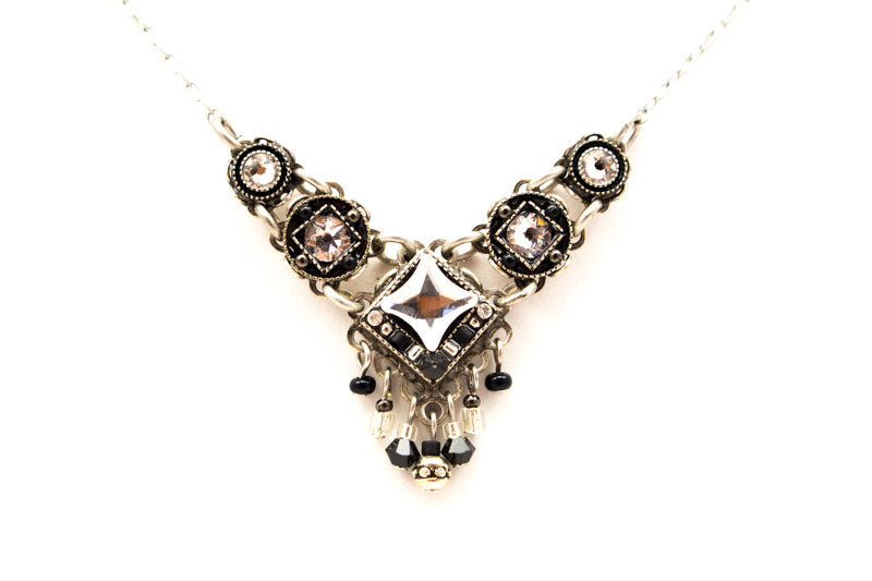 Black and White Small Bright Necklace by Firefly Jewelry