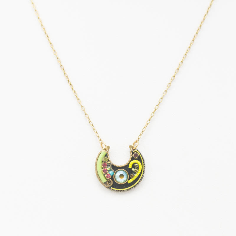 Olivine Half Moon Necklace by Firefly Jewelry