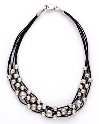 Intertwined Beads Leather Necklace