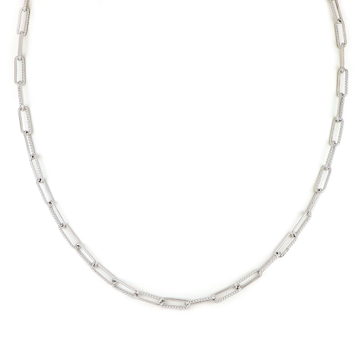 Diamante Necklace Link Rhodium by John Medeiros