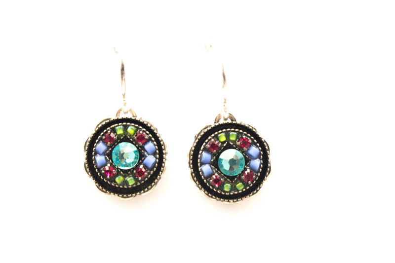 Light Turquoise Isabella Round Earrings by Firefly Jewelry