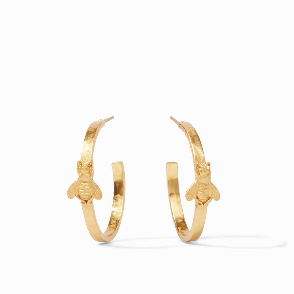 Bee Hoop Earrings Gold Medium by Julie Vos