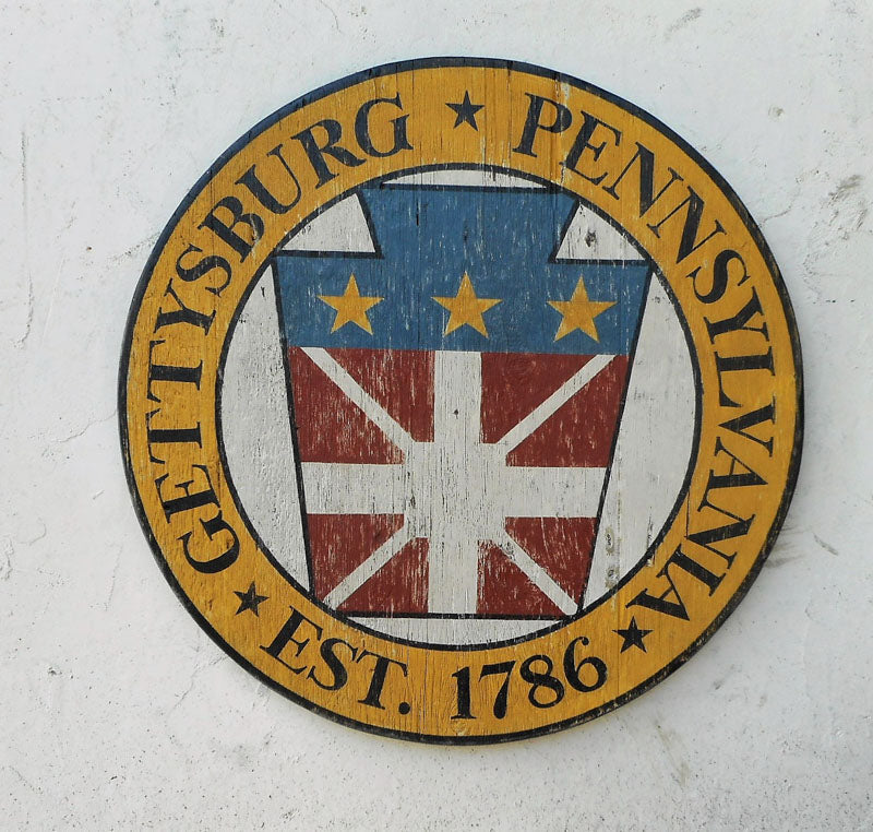 Gettysburg Pennsylvania Est. 1786, Round with Keystone Design