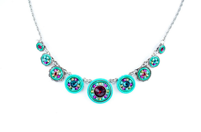 Indicolite La Dolce Vita Circles Necklace by Firefly Jewelry