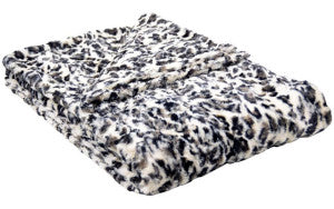 White Jaguar Luxury Faux Fur Throw 58"x45"
