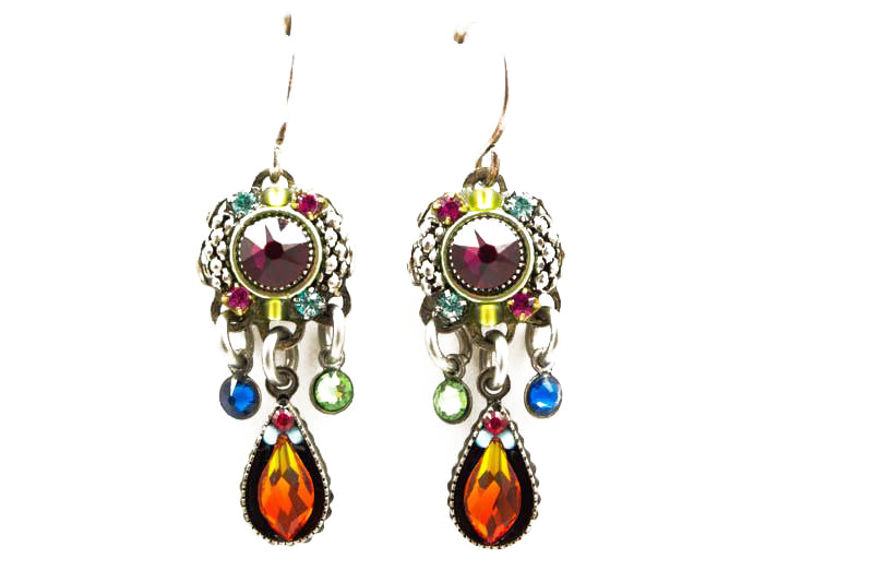 Multi Color Emma 3 Drop Earrings by Firefly Jewelry
