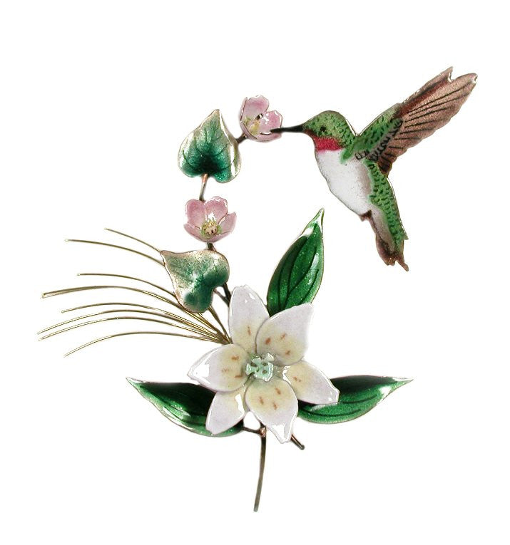 Hummingbird (1) with Wood Lily Wall Art by Bovano Cheshire