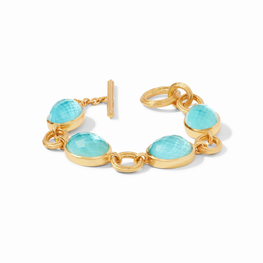 Barcelona Gold Iridescent Bahamian Blue Bracelet by Julie Vos