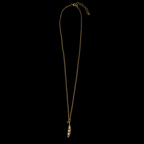 Pea Pod 16'' Adj. Petite 3 Pearl Pendant By Michael Michaud