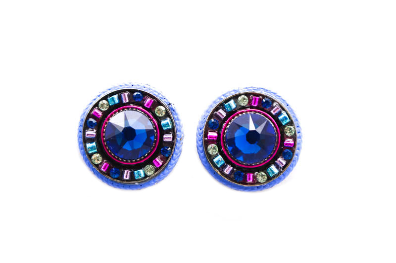 Bermuda Blue La Dolce Vita Round Post Earrings by Firefly Jewelry