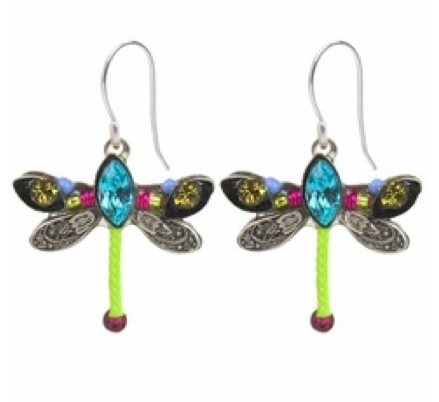 Multi Color Petite Dragonfly Earrings by Firefly Jewelry