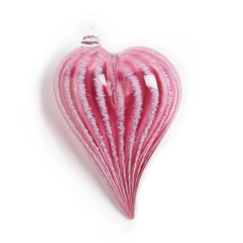 Heart in Pink Handblown Glass Decoration