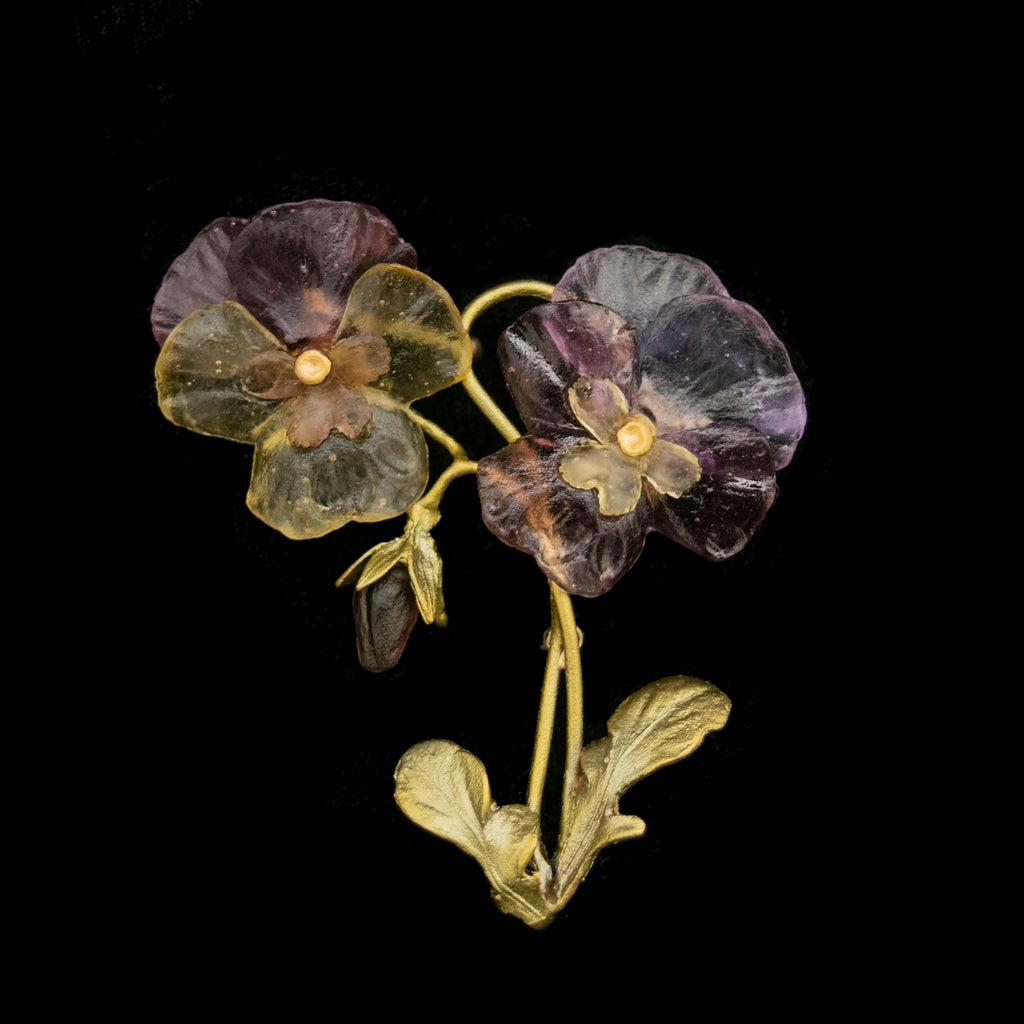 Pansies Two Flower Brooch By Michael Michaud