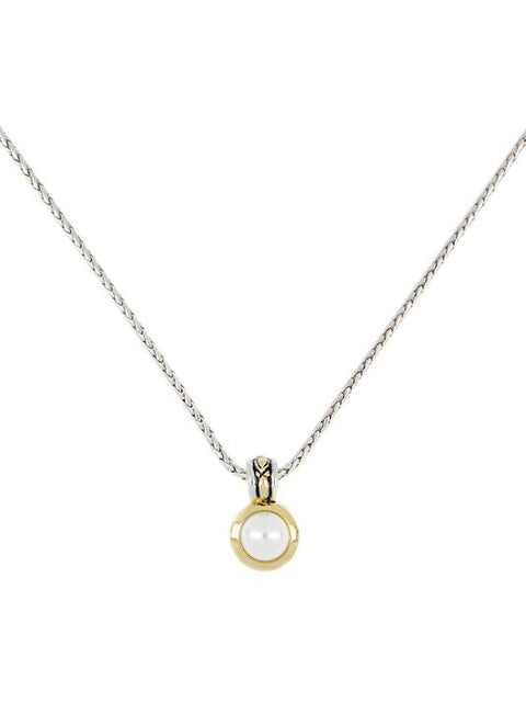 P&eacute;rola White Seashell Pearl Pendant with Chain by John Medeiros