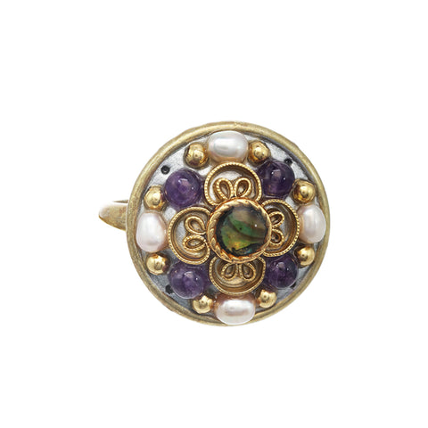 Amethyst Circle Ring