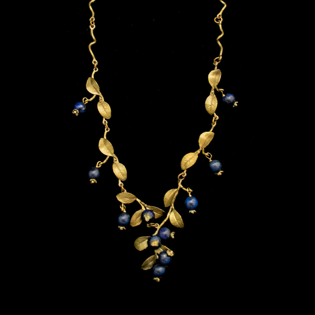 Blueberry 16'' Adj. Twig Necklace By Michael Michaud
