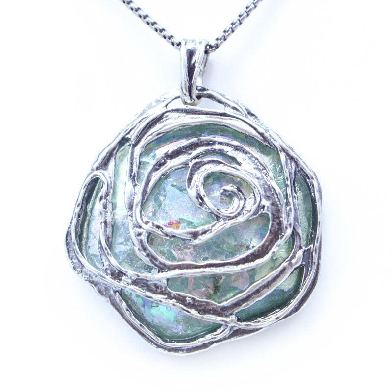 Briar Rose Patina Roman Glass Necklace