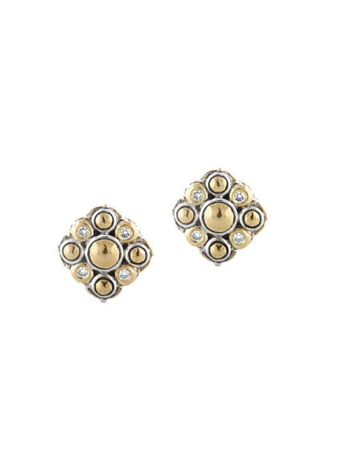 Oval Link Collection Hammered Post Clip Earrings by John Medeiros