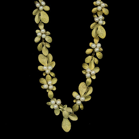 Barberry 16 Inch Adjustable Pearl Cluster Necklace by Michael Michaud