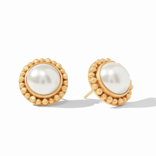 Marbella Pearl Gold Earrings by Julie Vos