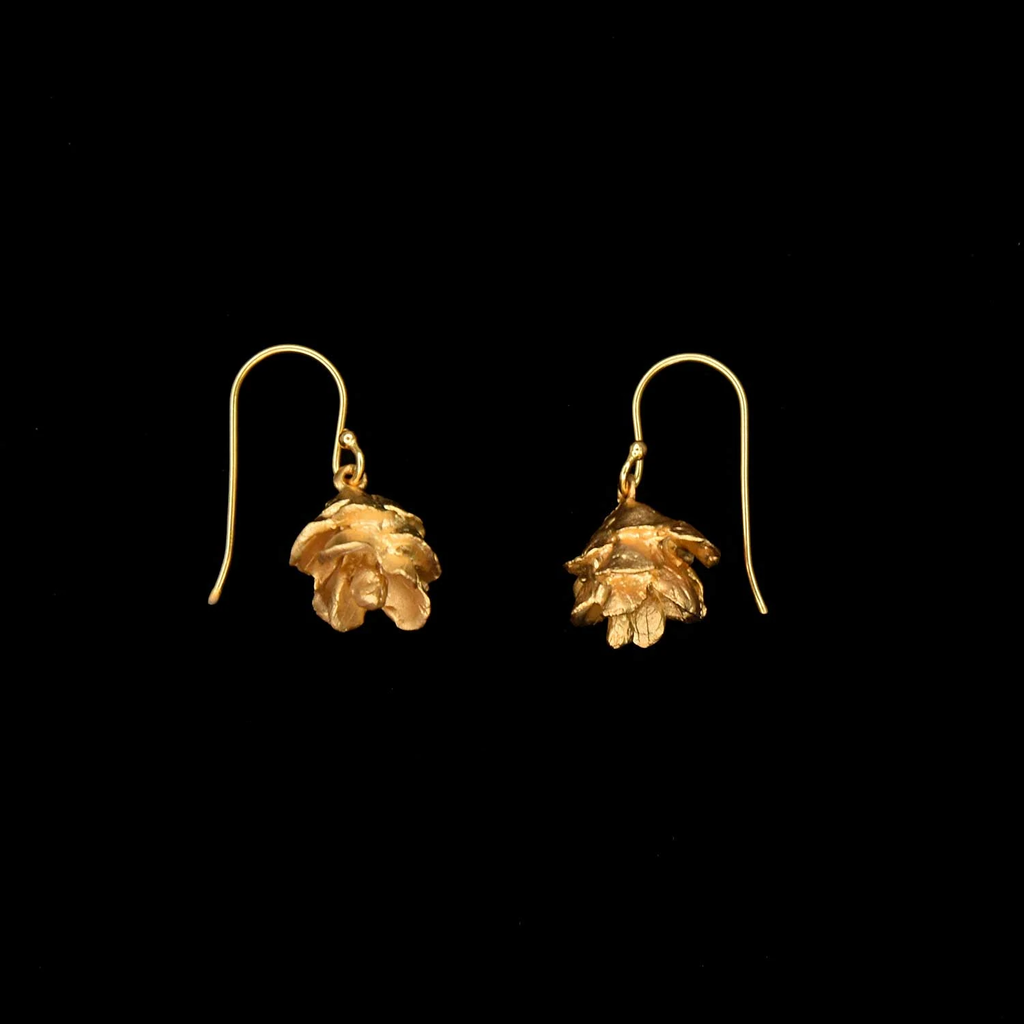 Pine Needle Cone Wire Earrings by Michael Michaud