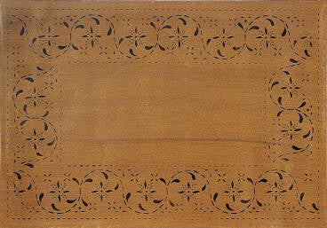 May House Floorcloth with Fancy Border in Antique - Size 24" x 36"