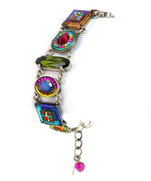 Multi Color La Dolce Vita Silver Bracelet by Firefly Jewelry