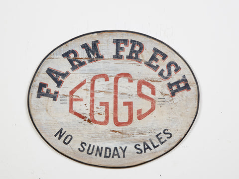 Farm Fresh Eggs Oval Americana Art
