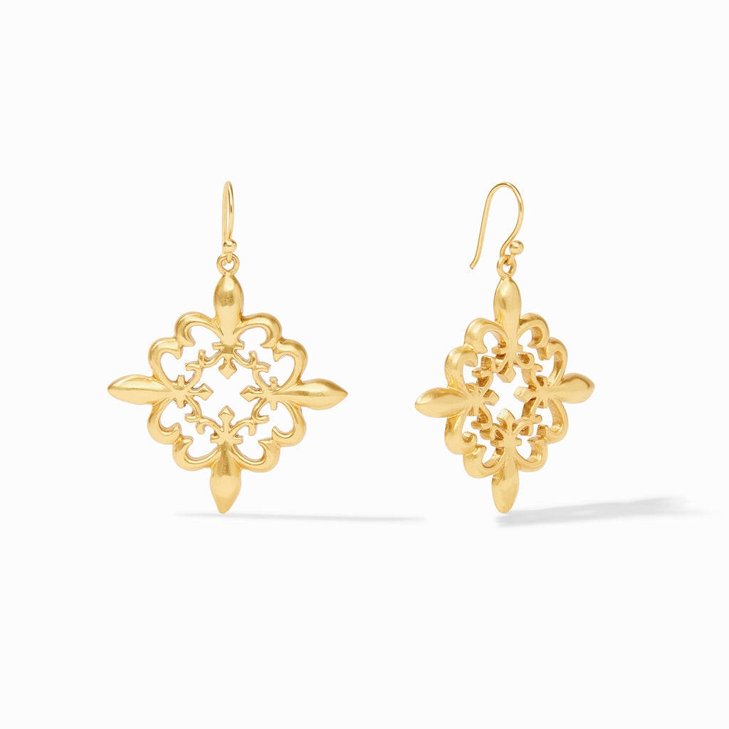 Fleur-de-Lis Lace Earring Gold by Julie Vos