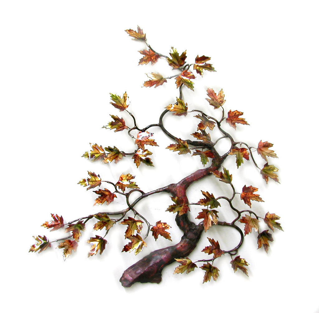 Maple Tree with Enameled Autumn Leaves Wall Art by Bovano Cheshire