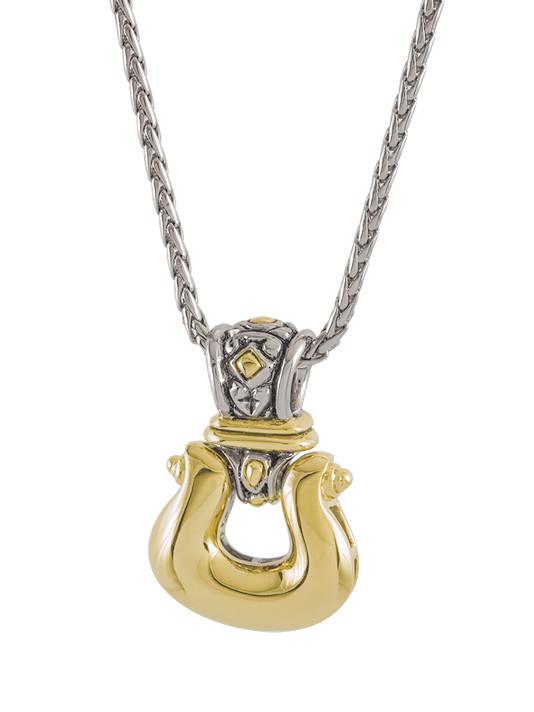 Anvil Gold Horseshoe Pendant with Chain by John Medeiros