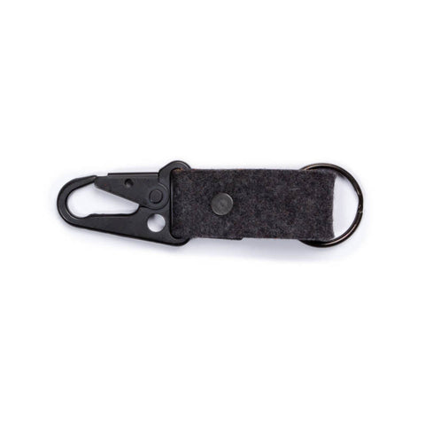 Wool Clip Keychain in Charcoal