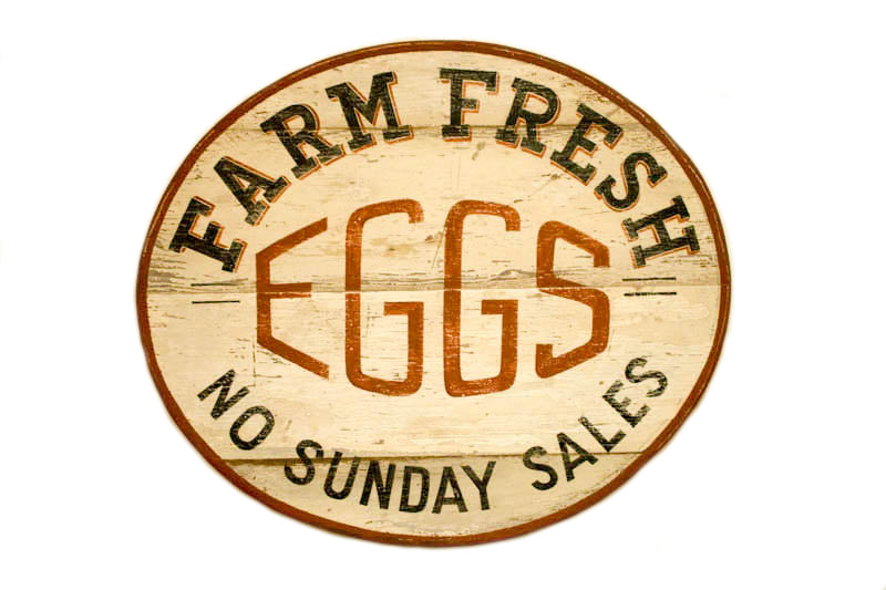 Farm Fresh Eggs Oval (A) Americana Art