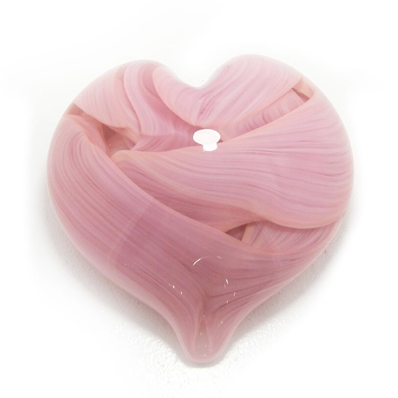Heart in Rose Pink Handblown Glass Paperweight