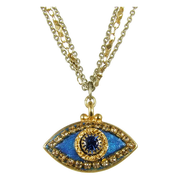 Blue Eye with Blue Center Necklace