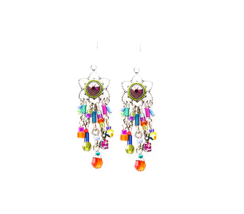 Multi Color Light Long Earrings by Firefly Jewelry