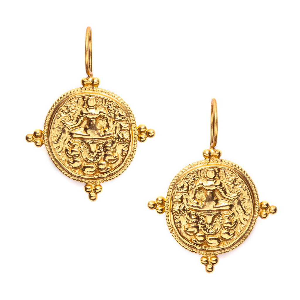 Quatro Coin Earring Gold by Julie Vos