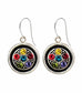 Multi Color Circle Crystal Earrings by Firefly Jewelry