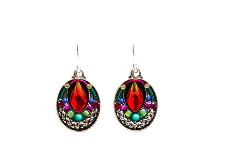Multi Color Emma Oval Flame Earrings by Firefly Jewelry