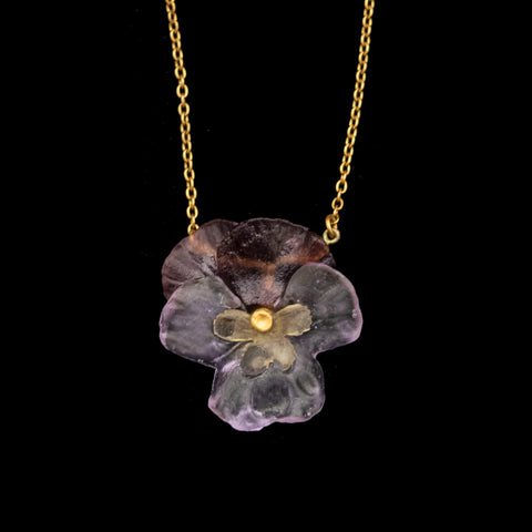 Pansies 16'' Ad. Flower Pendant By Michael Michaud