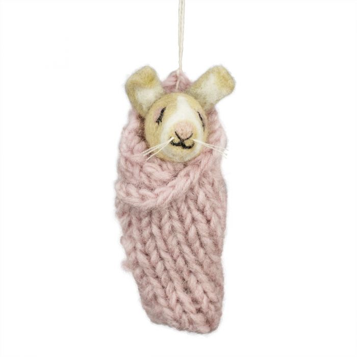 Cozy Bunny Wool Ornament