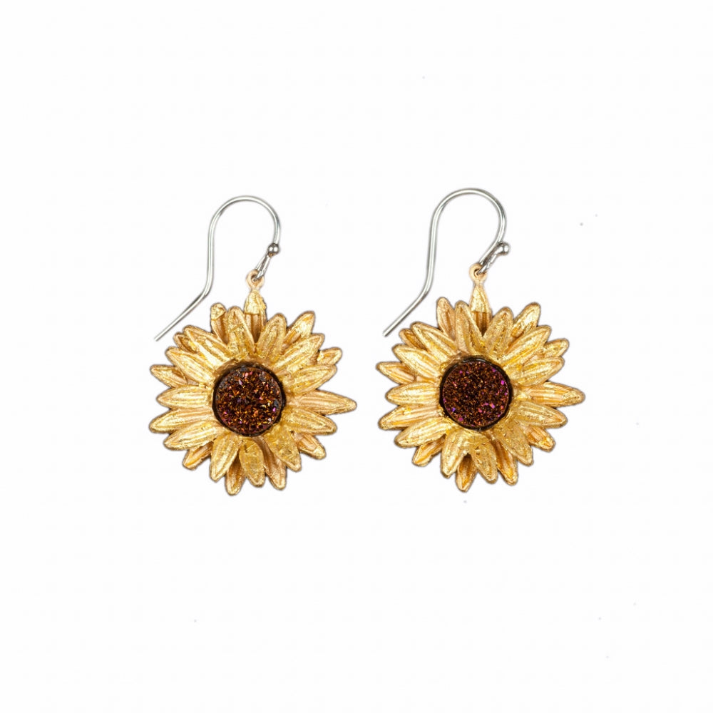 Sunflower Wire Earrings by Michael Michaud